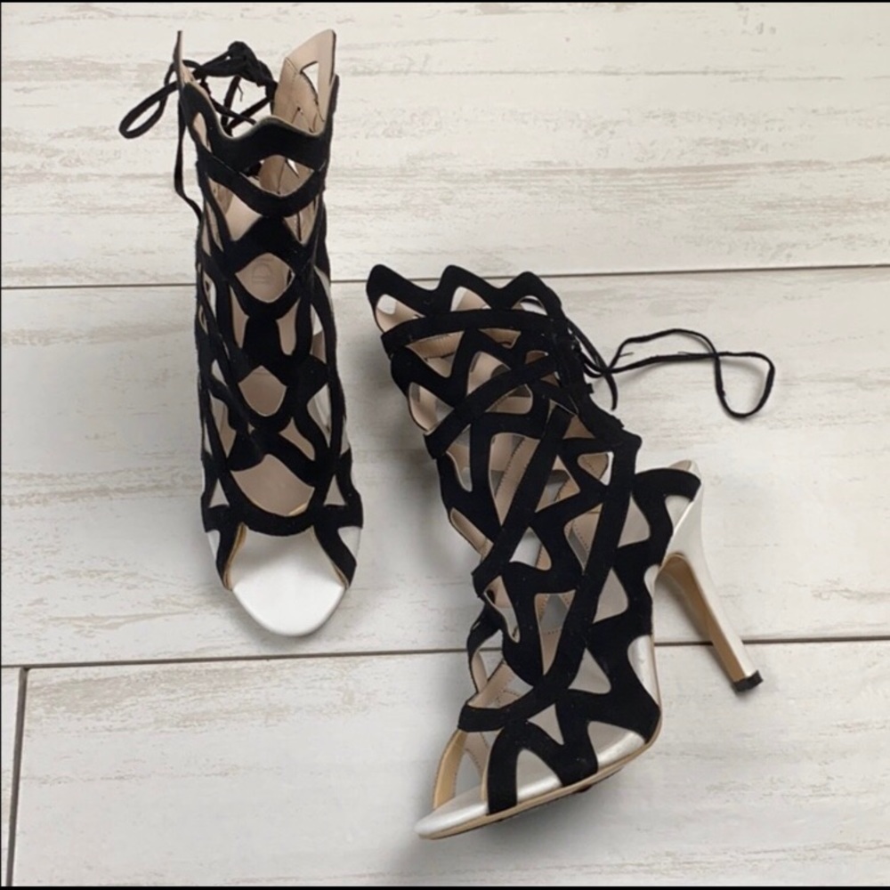 Jessica Buurman POPPY Laser Cut Cage Sandals